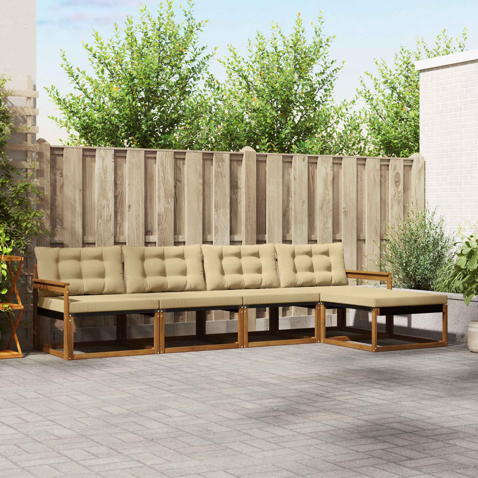 Ensemble de canapés d'extérieur 5 pcs Naturel et Beige - XIOS