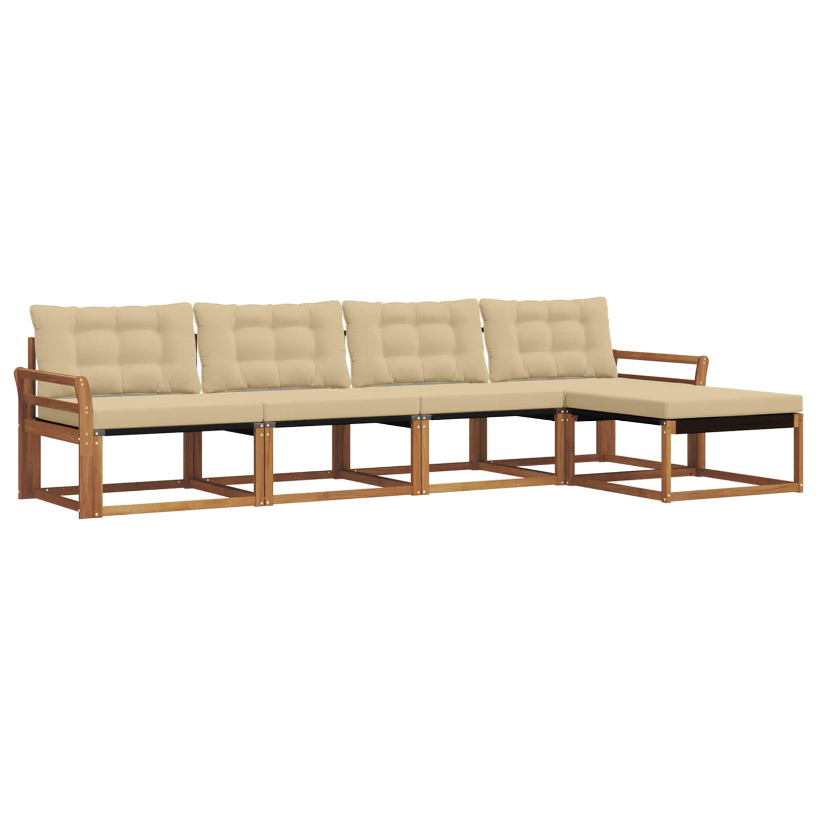 Ensemble de canapés d'extérieur 5 pc Naturel et Beige
