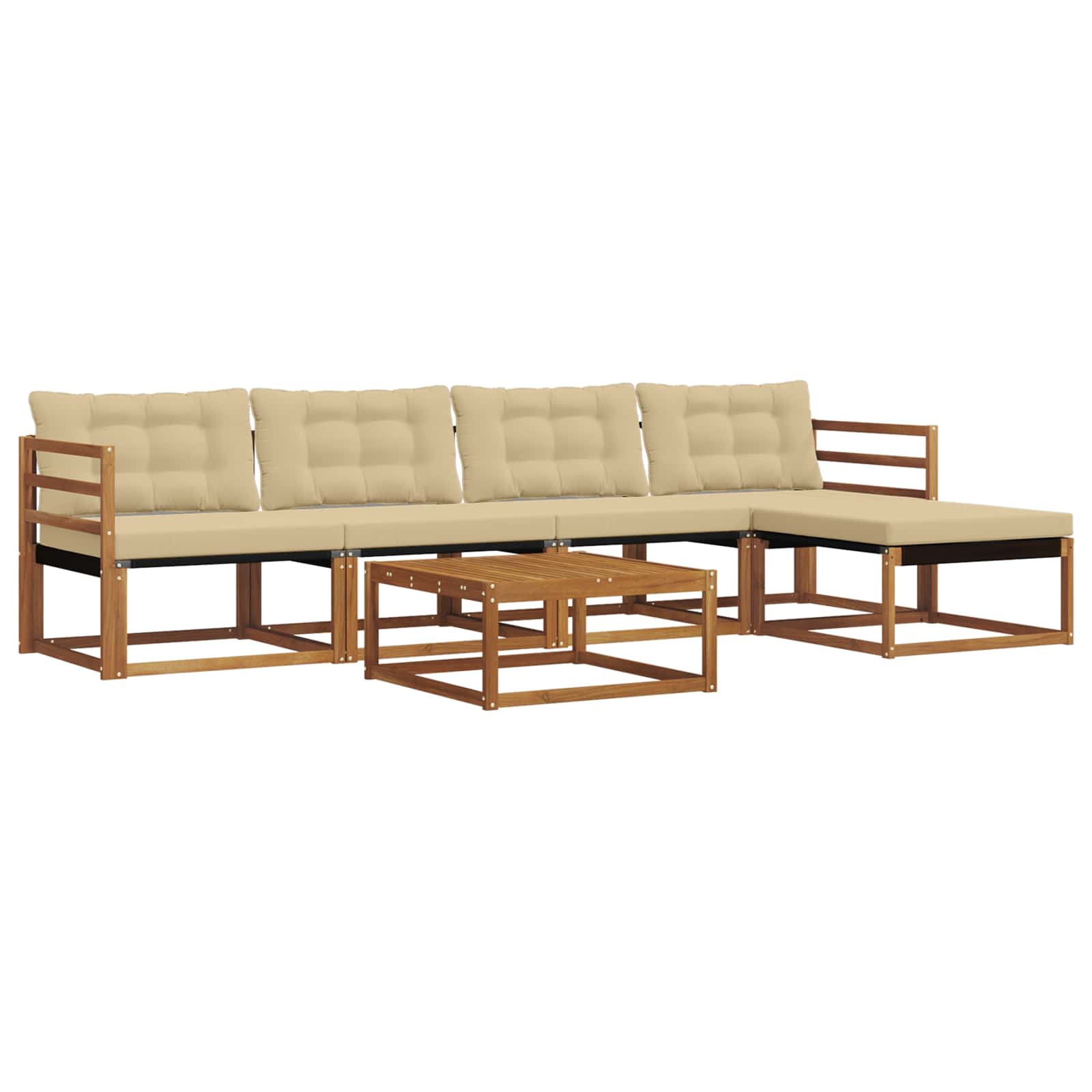 Ensemble de canapés d'extérieur 6 pcs Naturel et Beige - XIOS