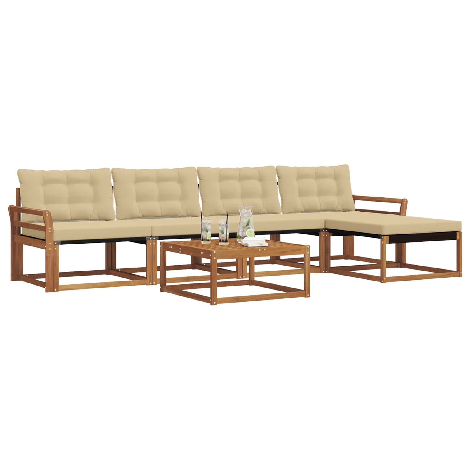 Ensemble de canapés d'extérieur 6 pcs Naturel et Beige - XIOS