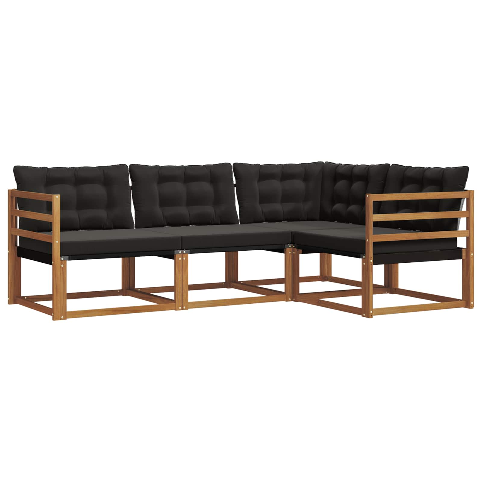 Ensemble de canapés d'extérieur 4 pcs Naturel et Noir - XIOS
