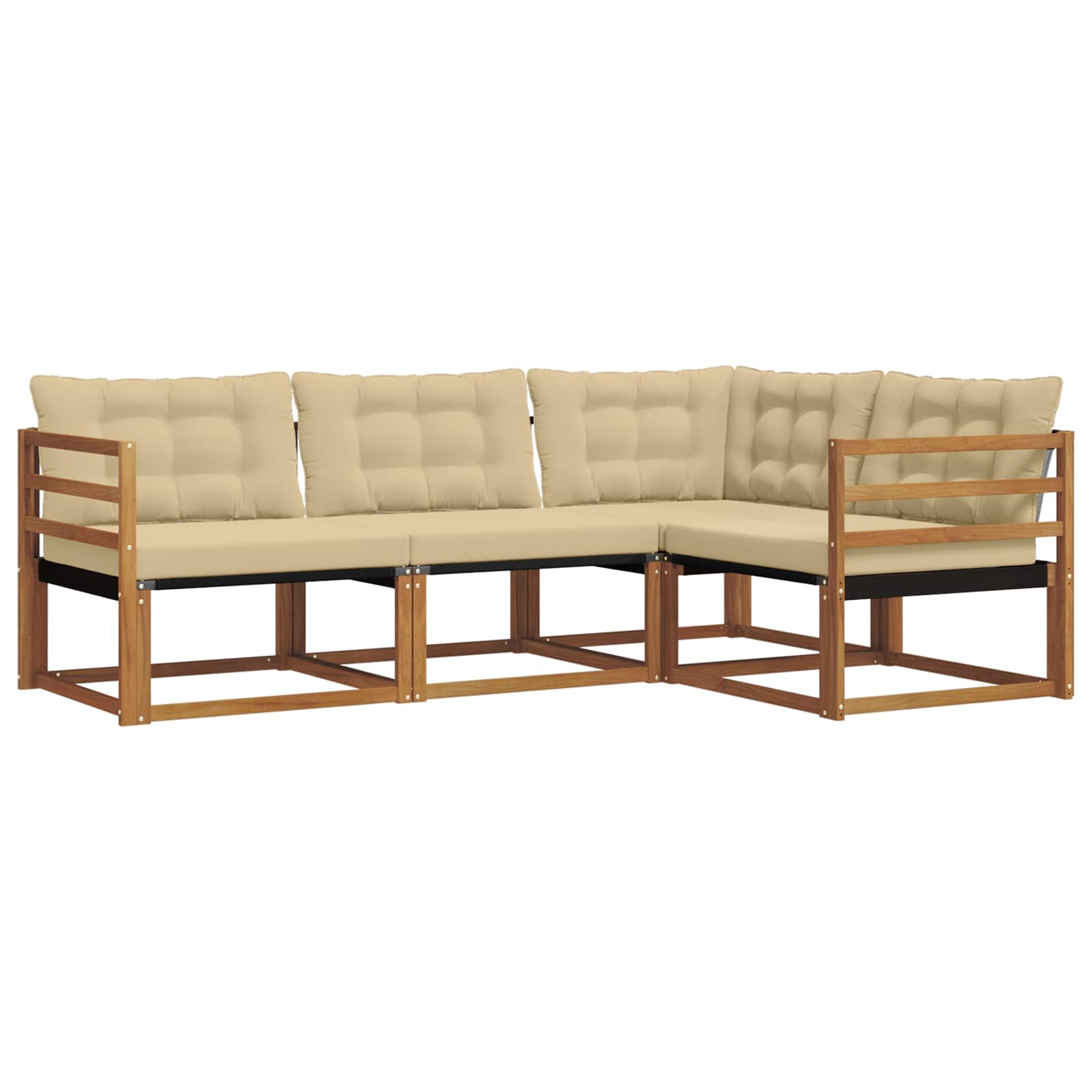 Ensemble de canapés d'extérieur 4 pcs Naturel et Beige - XIOS