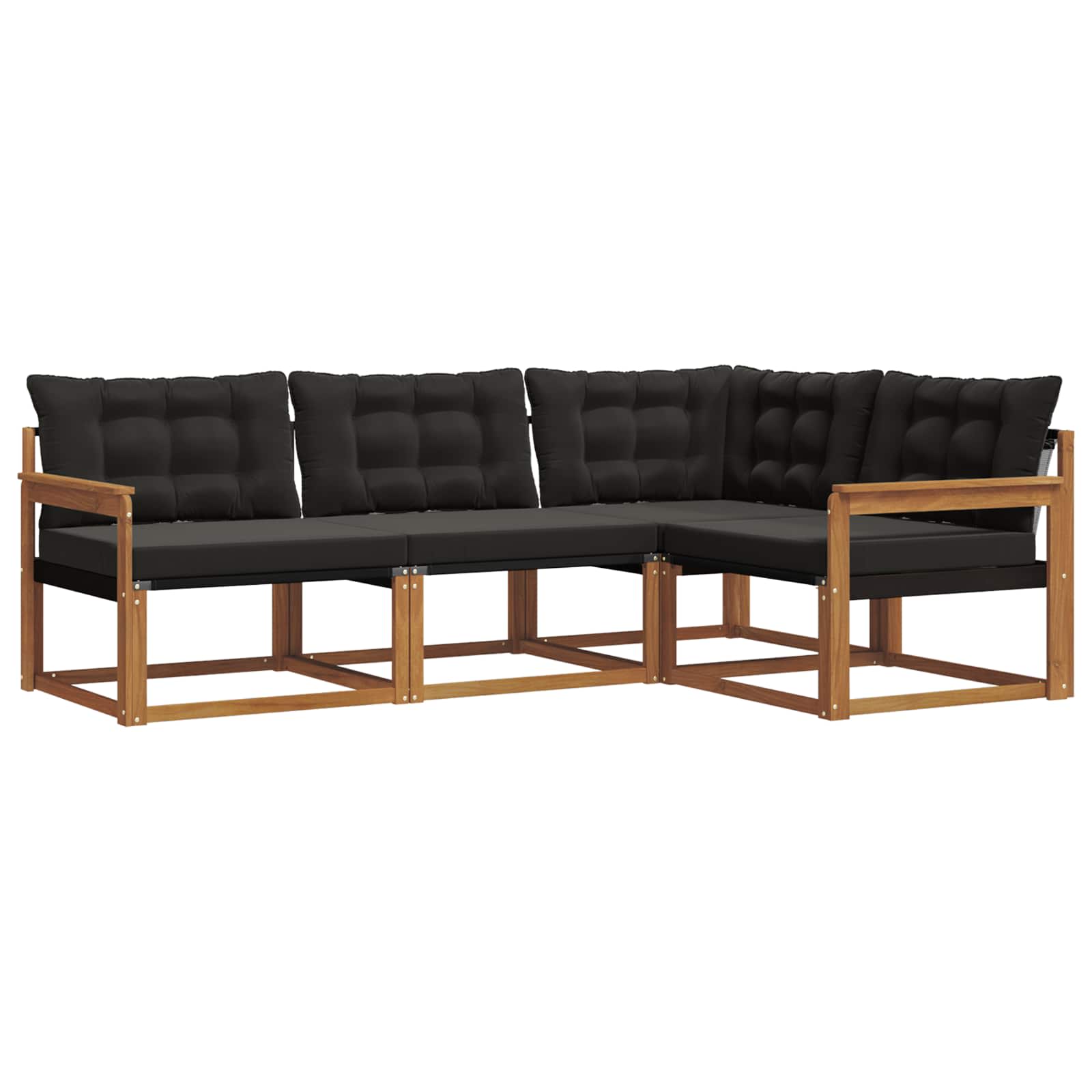 Ensemble de canapés d'extérieur 4 pcs Naturel et Noir - XIOS