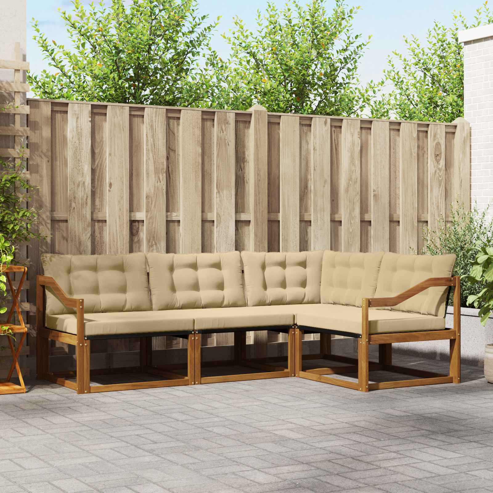 Ensemble de canapés d'extérieur 4 pcs Naturel et Beige - XIOS