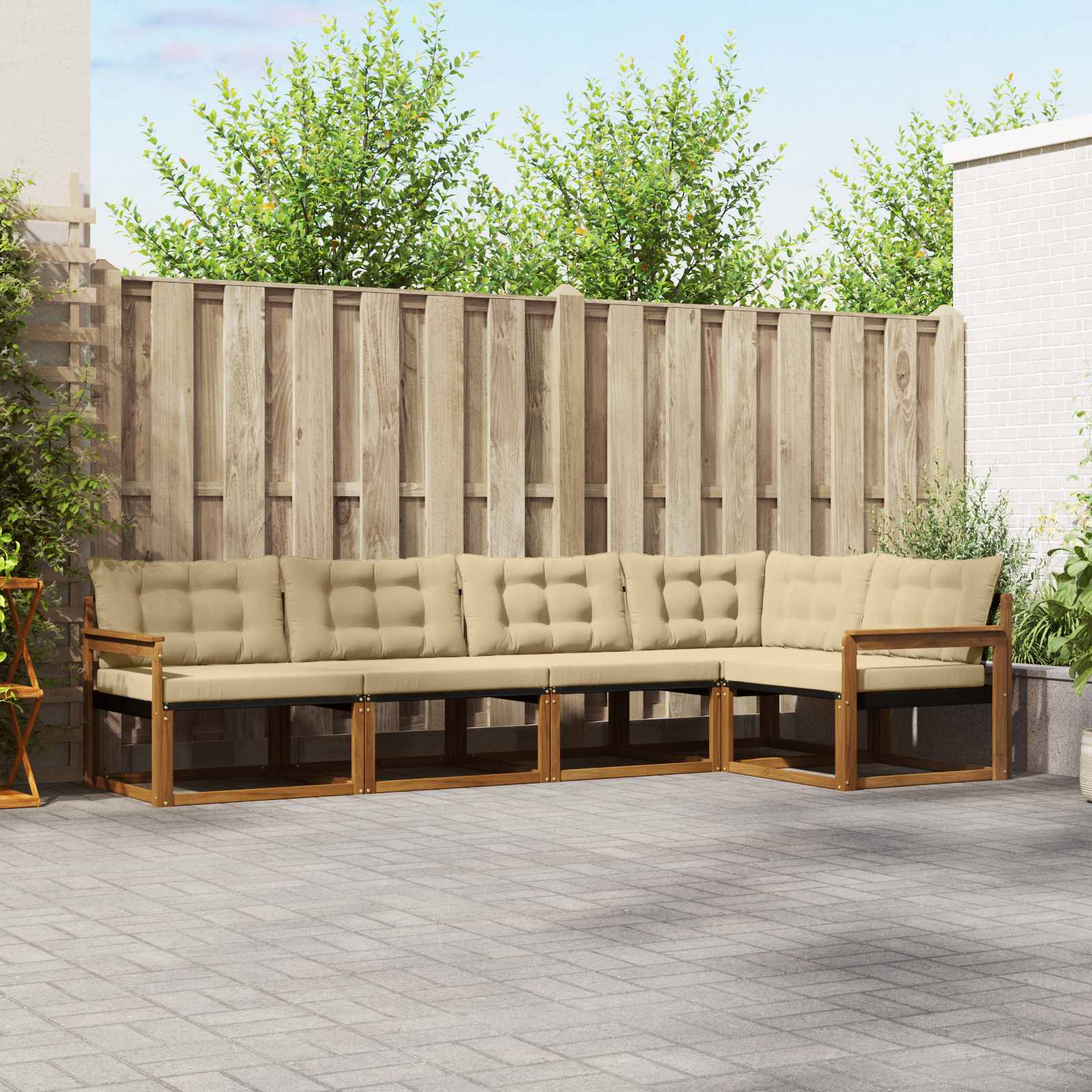 Ensemble de canapés d'extérieur 5 pcs Naturel et Beige - XIOS