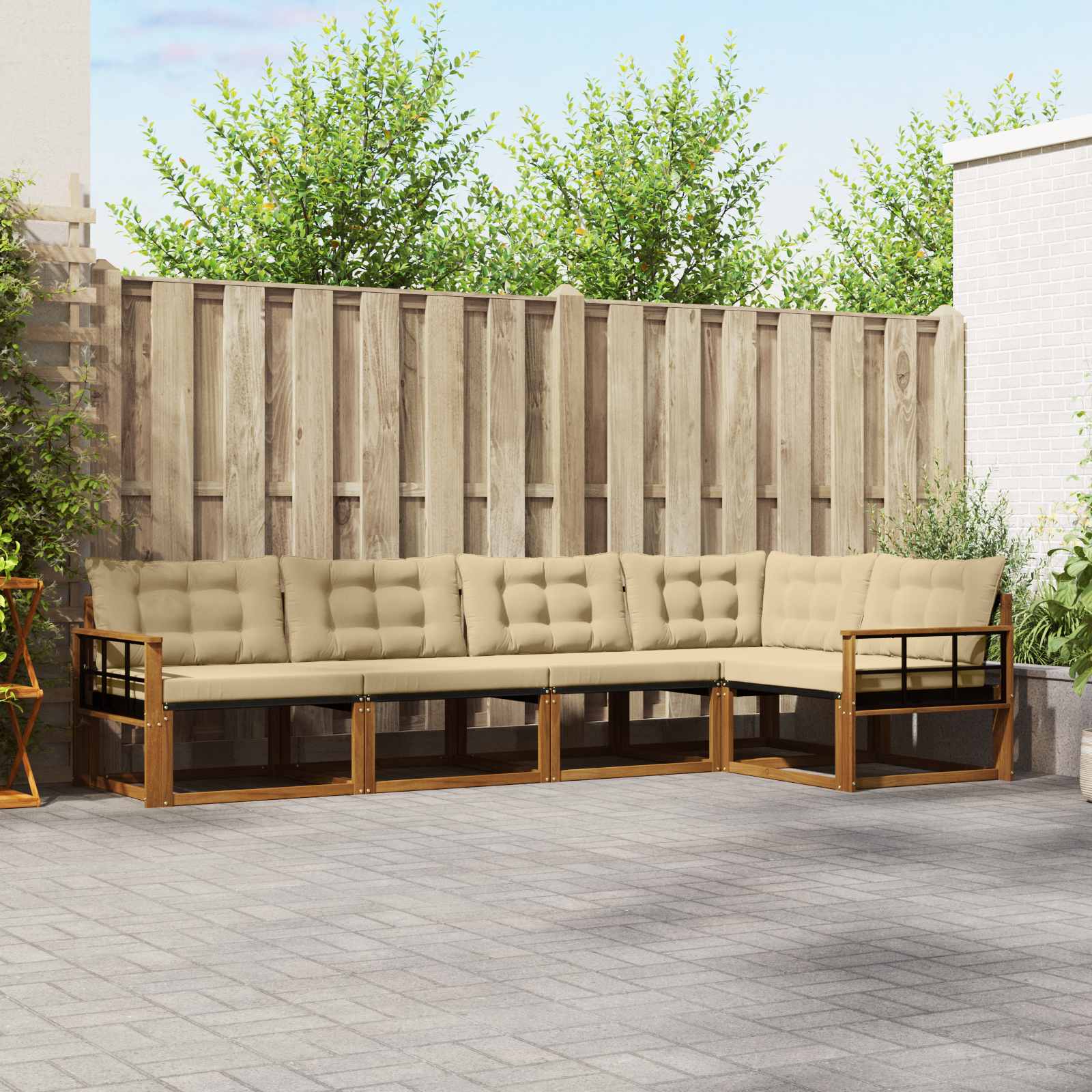 Ensemble de canapés d'extérieur 5 pcs Naturel et Beige - XIOS