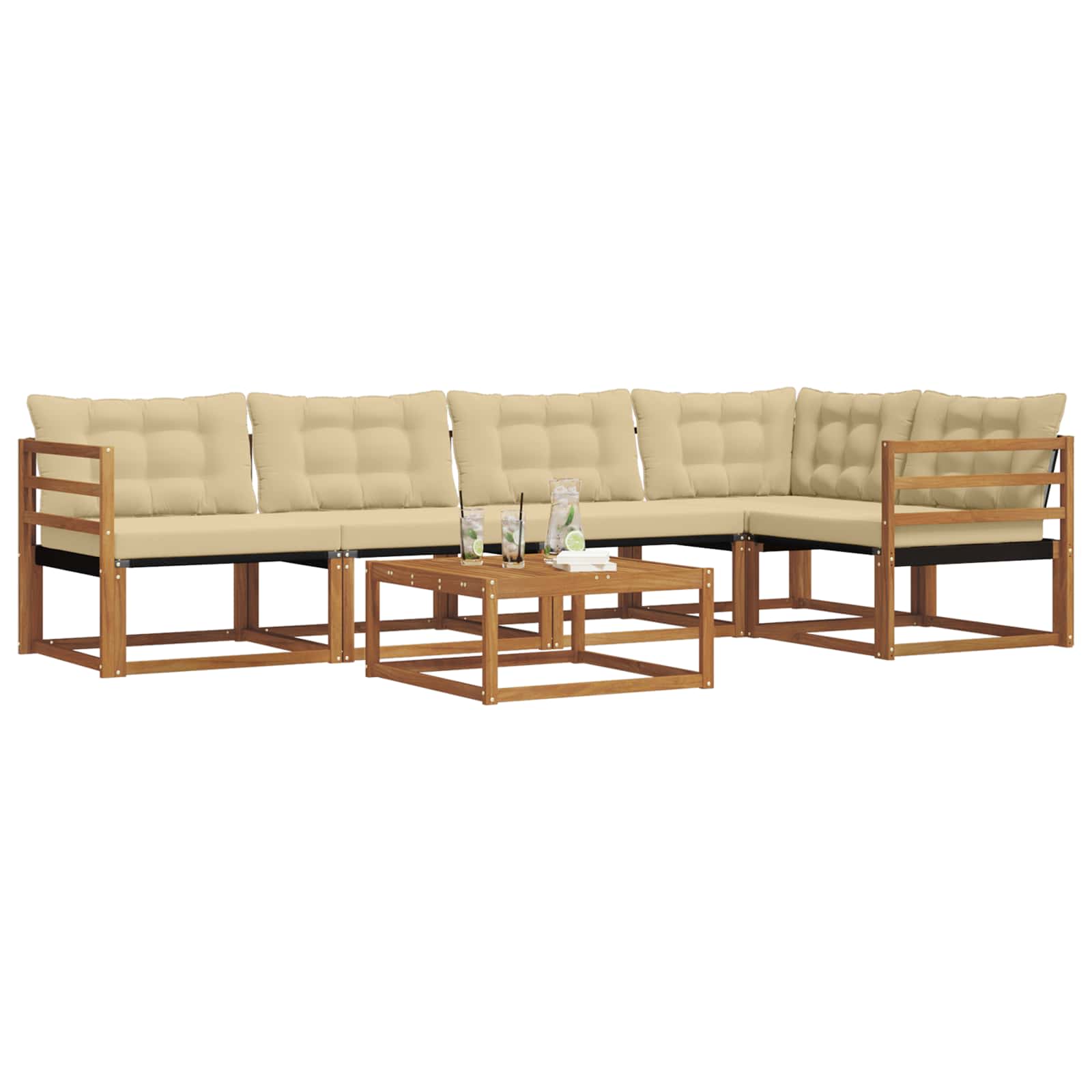 Ensemble de canapés d'extérieur 6 pcs Naturel et Beige - XIOS