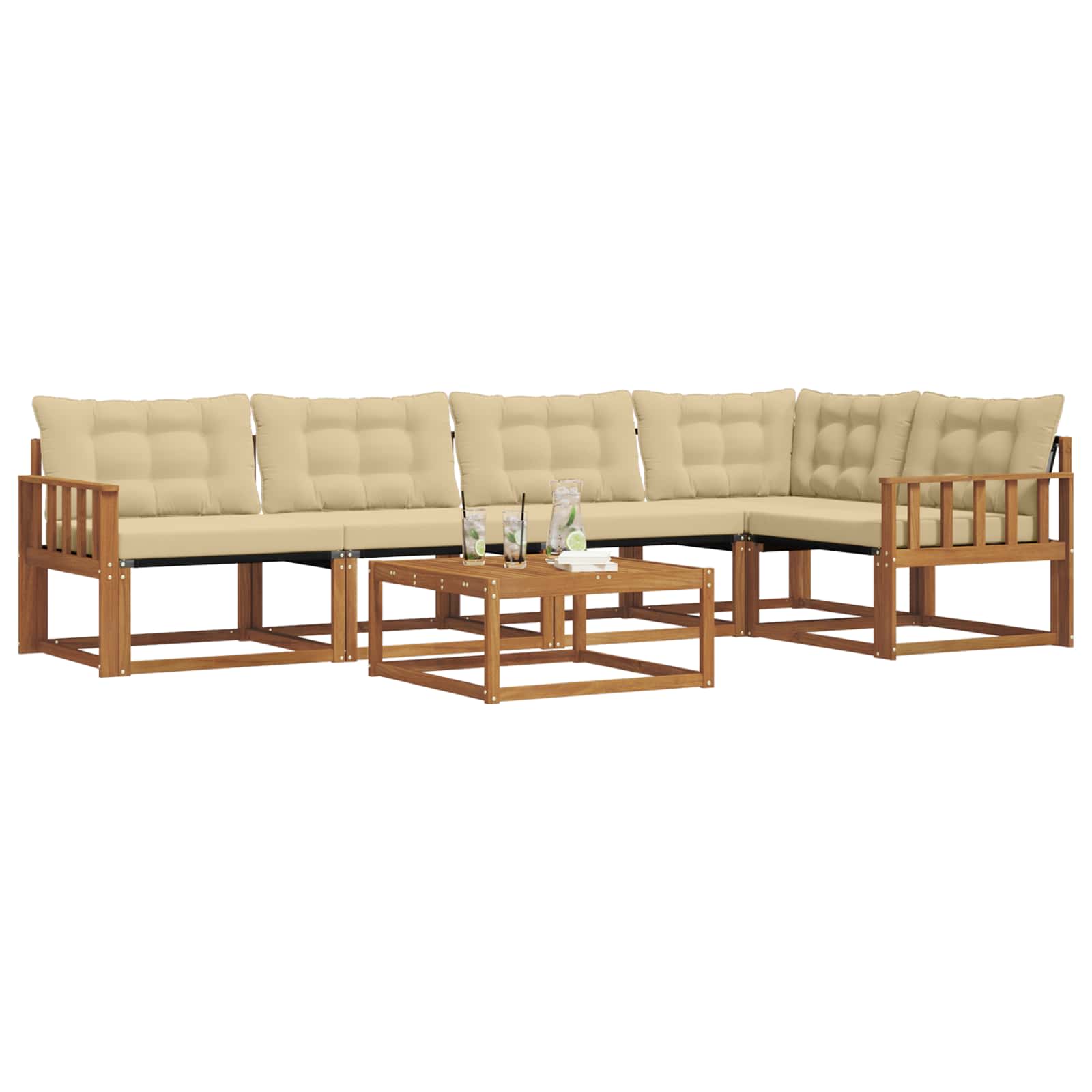 Ensemble de canapés d'extérieur 6 pcs Naturel et Beige - XIOS