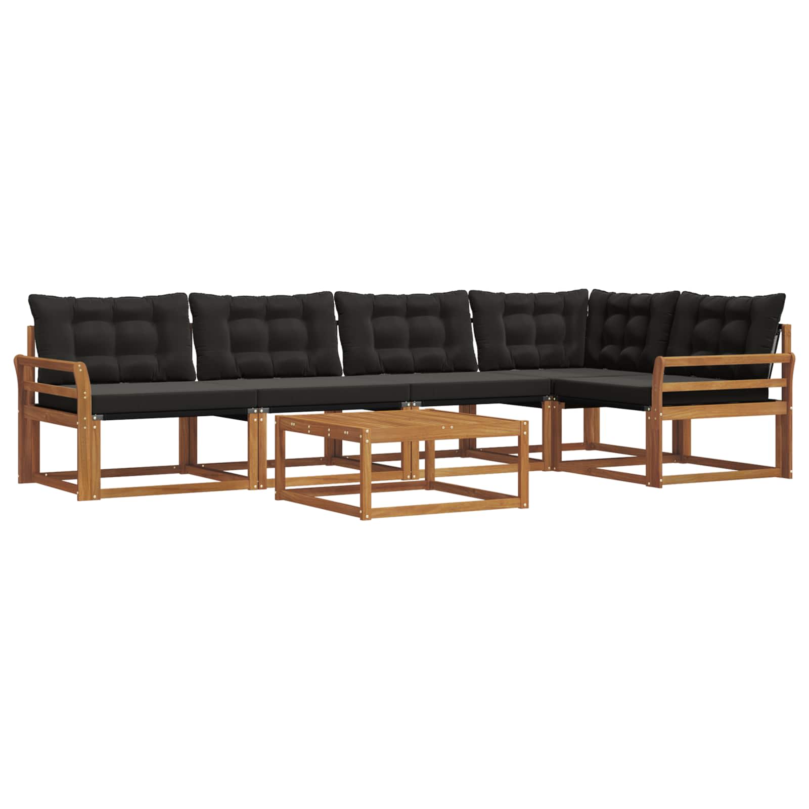 Ensemble de canapés d'extérieur 6 pcs Naturel et Noir - XIOS