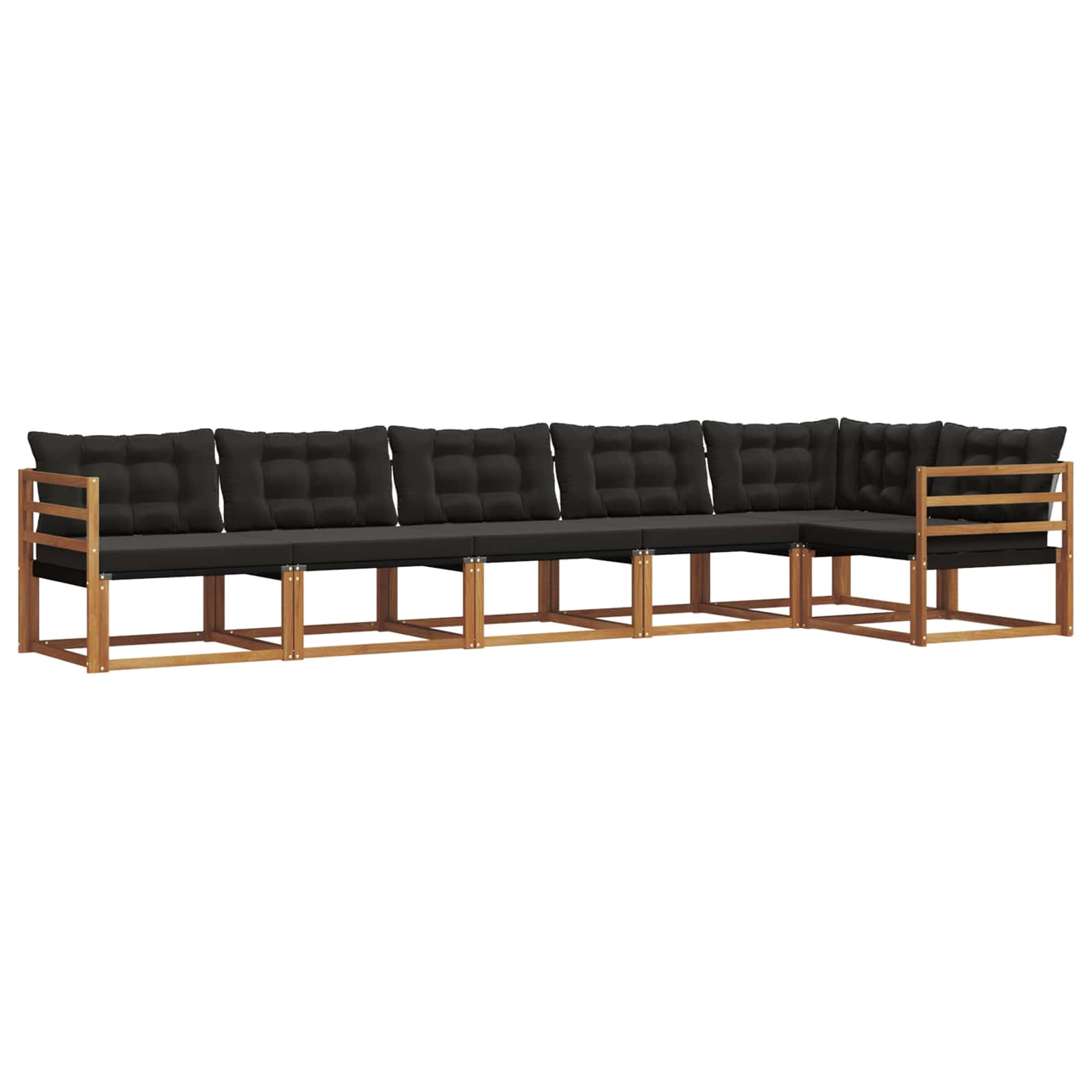 Ensemble de canapés d'extérieur 6 pcs Naturel et Noir - XIOS