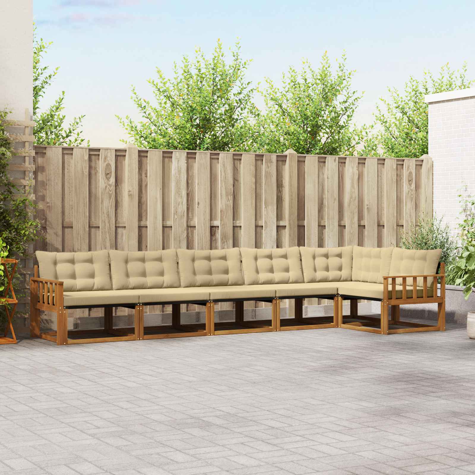 Ensemble de canapés d'extérieur 6 pcs Naturel et Beige - XIOS