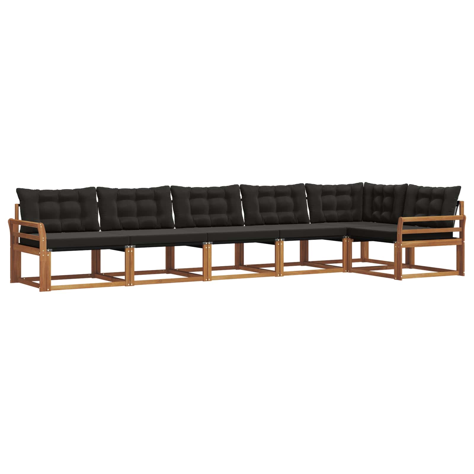 Ensemble de canapés d'extérieur 6 pcs Naturel et Noir - XIOS
