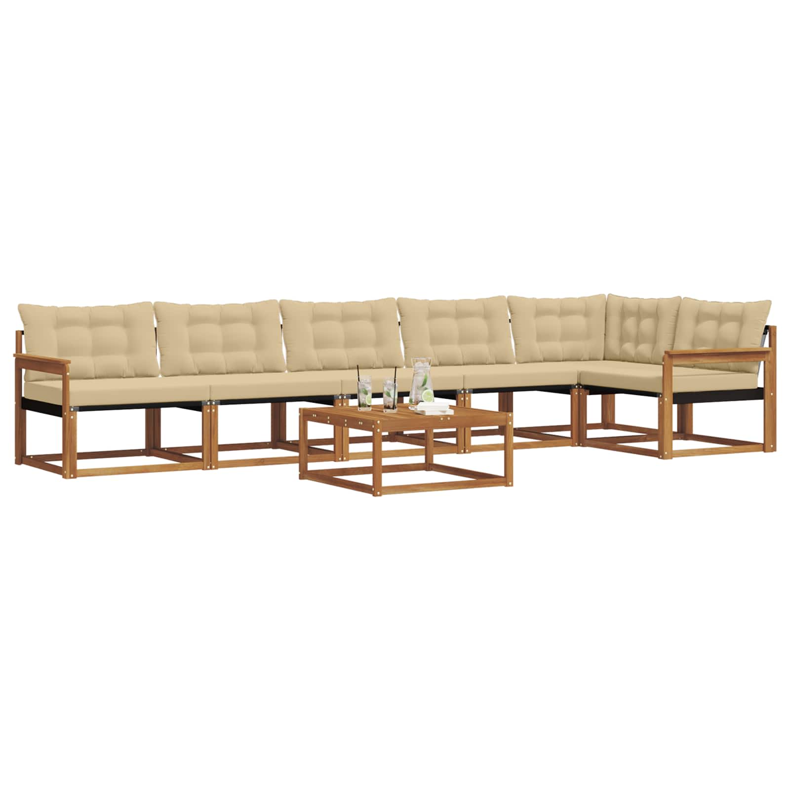 Ensemble de canapés d'extérieur 7 pcs Naturel et Beige - XIOS