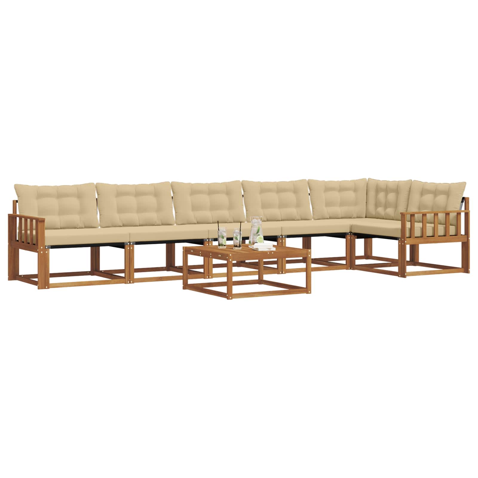 Ensemble de canapés d'extérieur 7 pcs Naturel et Beige - XIOS