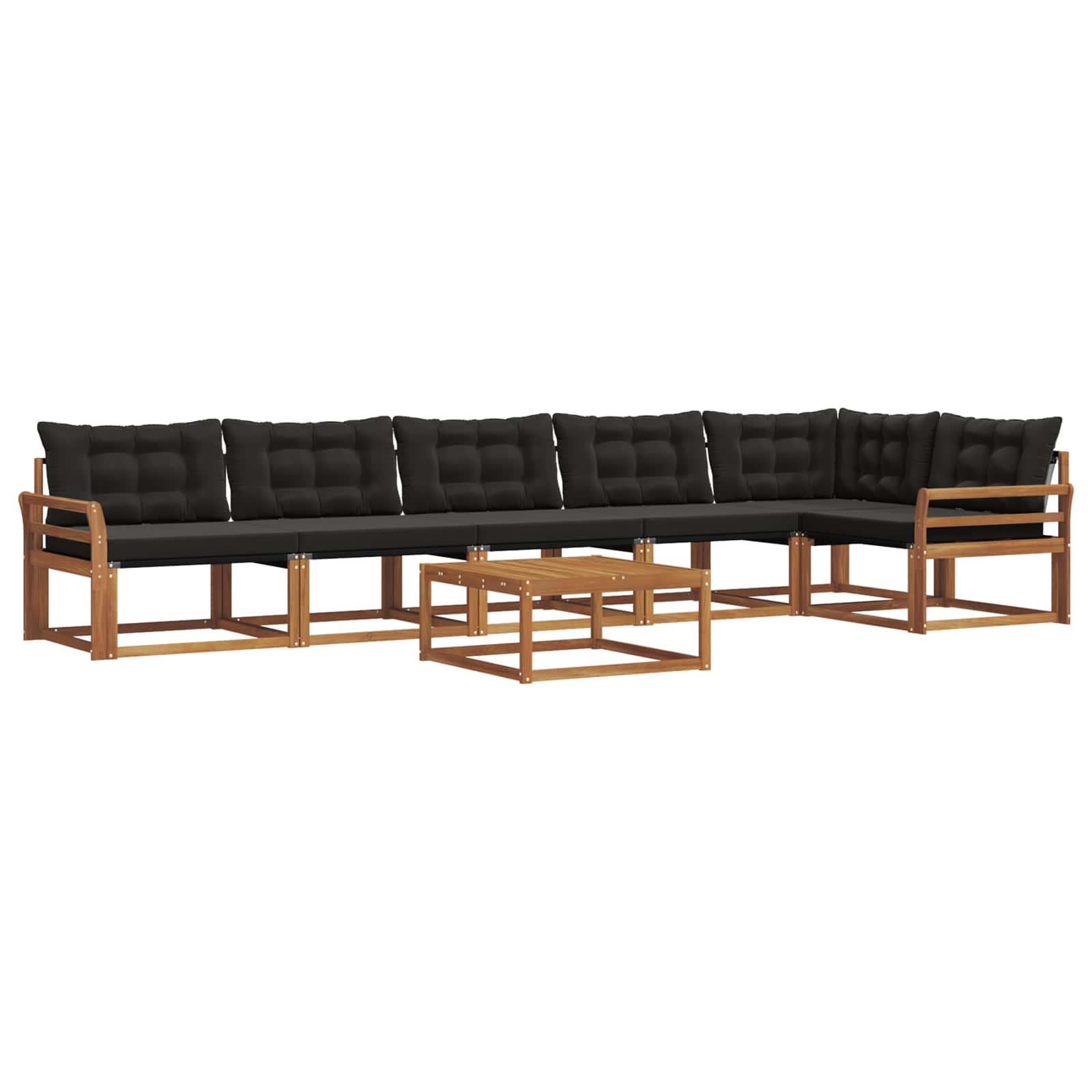 Ensemble de canapés d'extérieur 7 pcs Naturel et Noir - XIOS