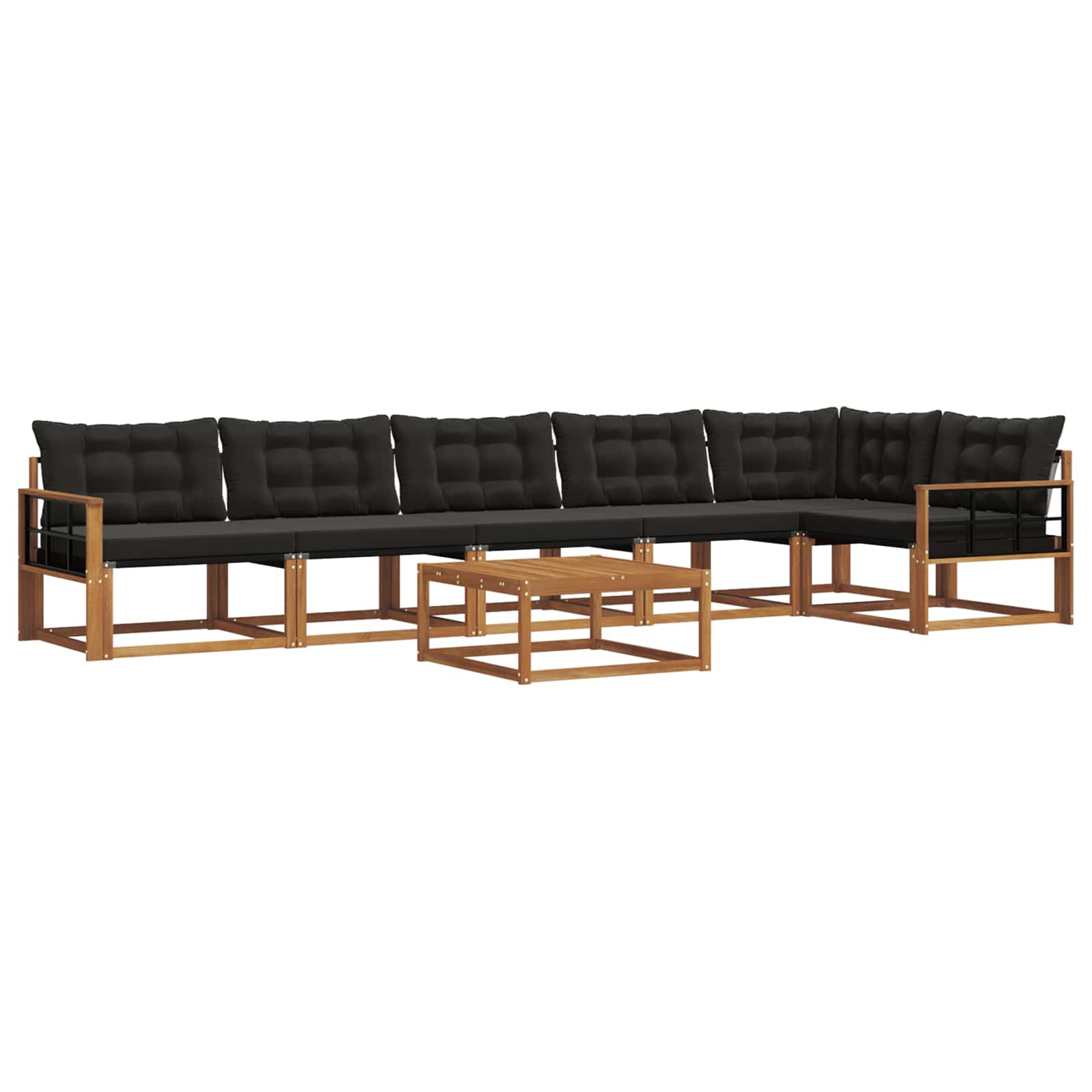 Ensemble de canapés d'extérieur 7 pcs Naturel et Noir - XIOS