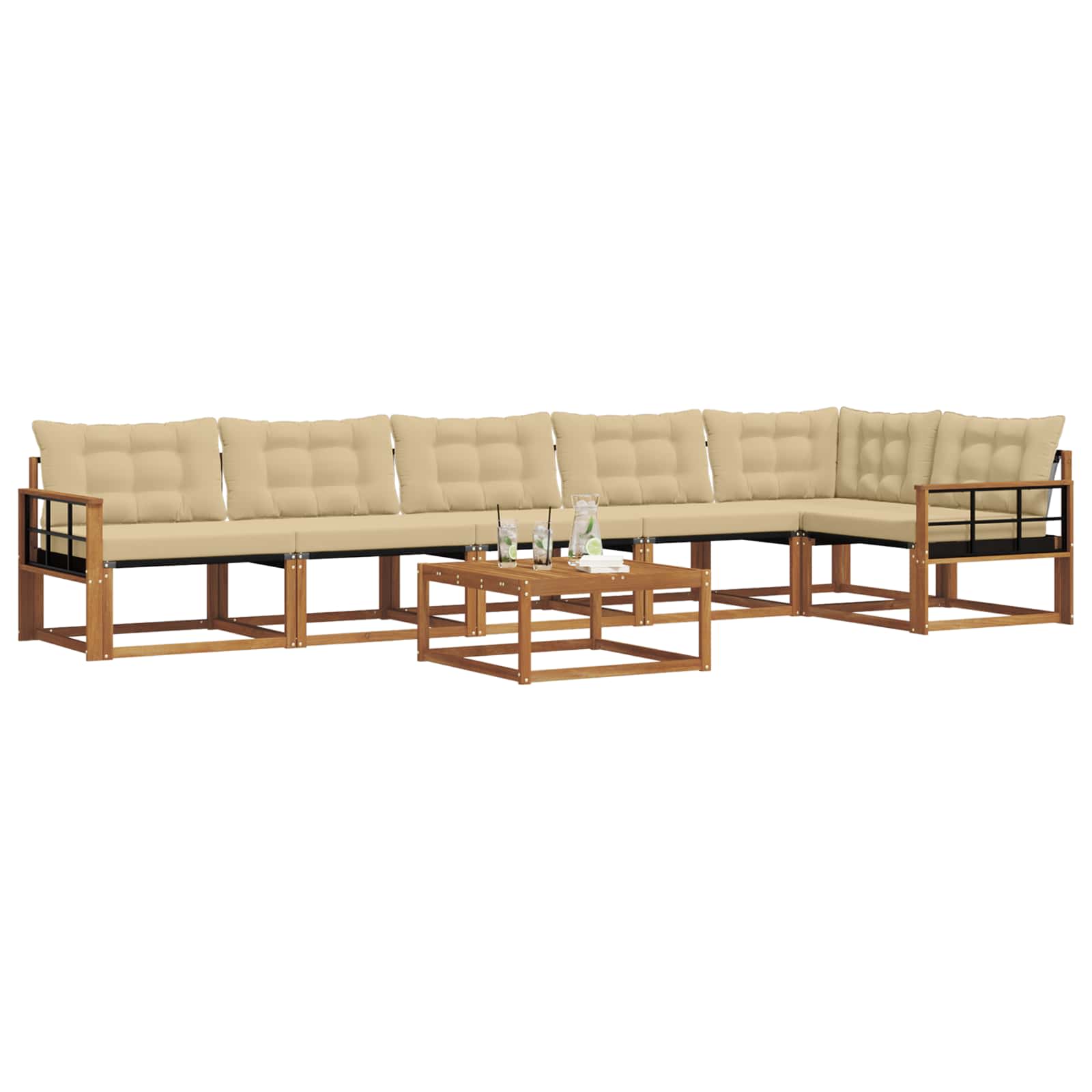 Ensemble de canapés d'extérieur 7 pcs Naturel et Beige - XIOS