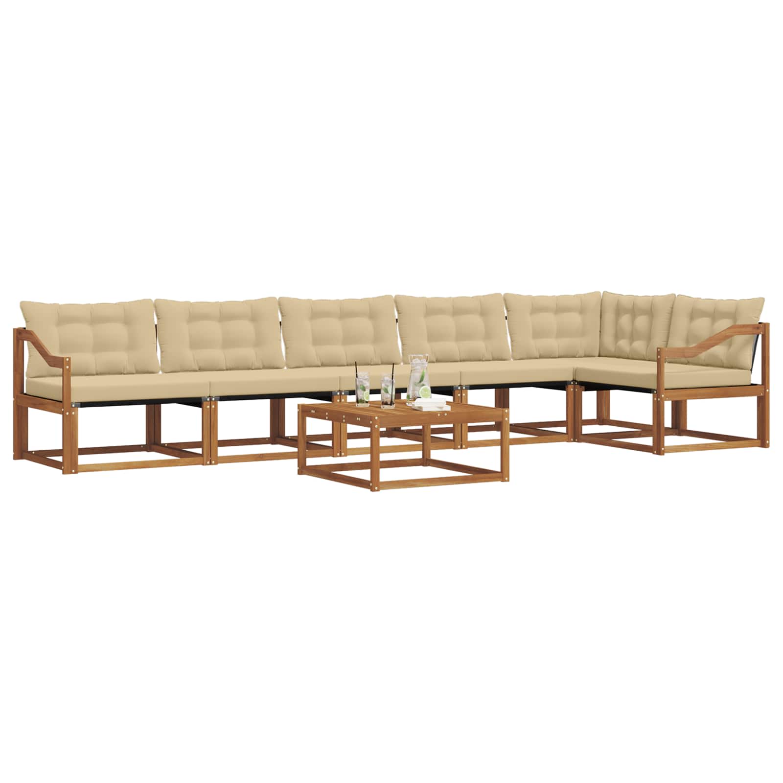 Ensemble de canapés d'extérieur 7 pcs Naturel et Beige - XIOS
