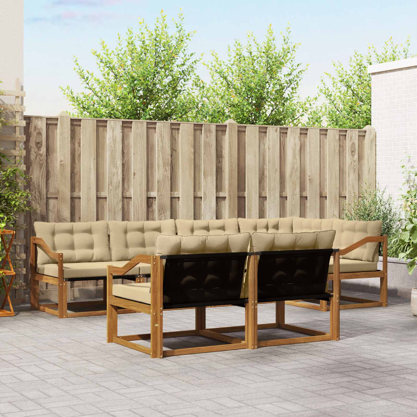 Ensemble de canapés d'extérieur 7 pcs Naturel et Beige - XIOS