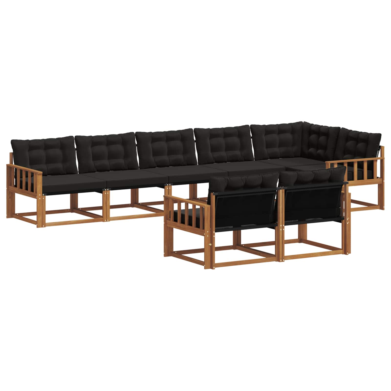 Ensemble de canapés d'extérieur 8 pcs Naturel et Noir - XIOS