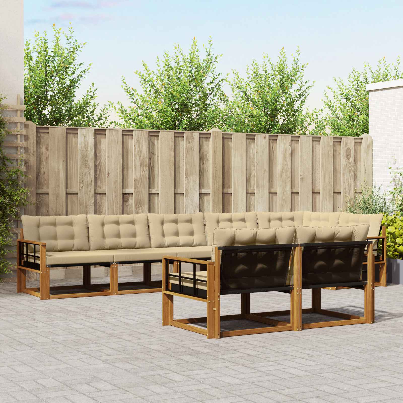 Ensemble de canapés d'extérieur 8 pcs Naturel et Beige - XIOS