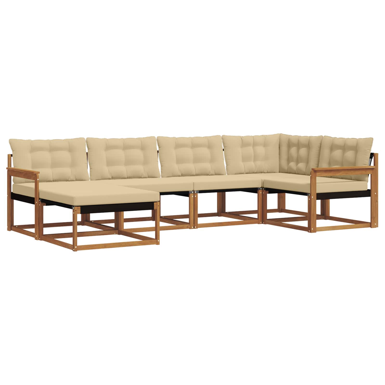 Ensemble de canapés d'extérieur 6 pcs Naturel et Beige - XIOS