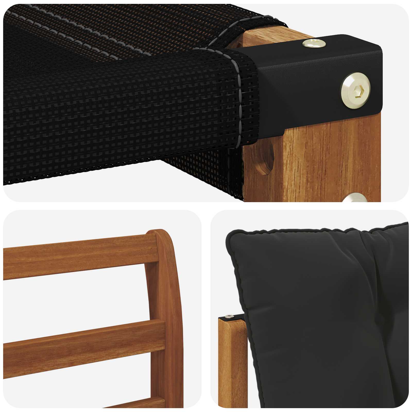 Ensemble de canapés d'extérieur 18 pcs Naturel et Noir - XIOS