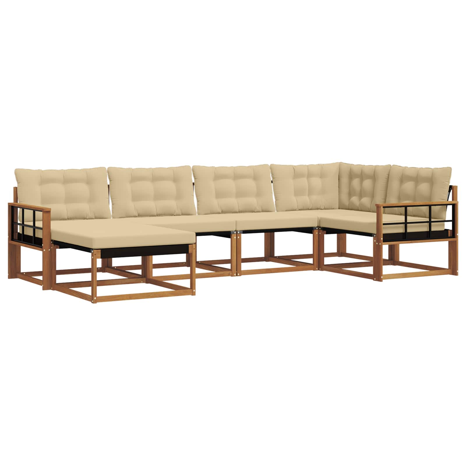 Ensemble de canapés d'extérieur 6 pcs Naturel et Beige - XIOS