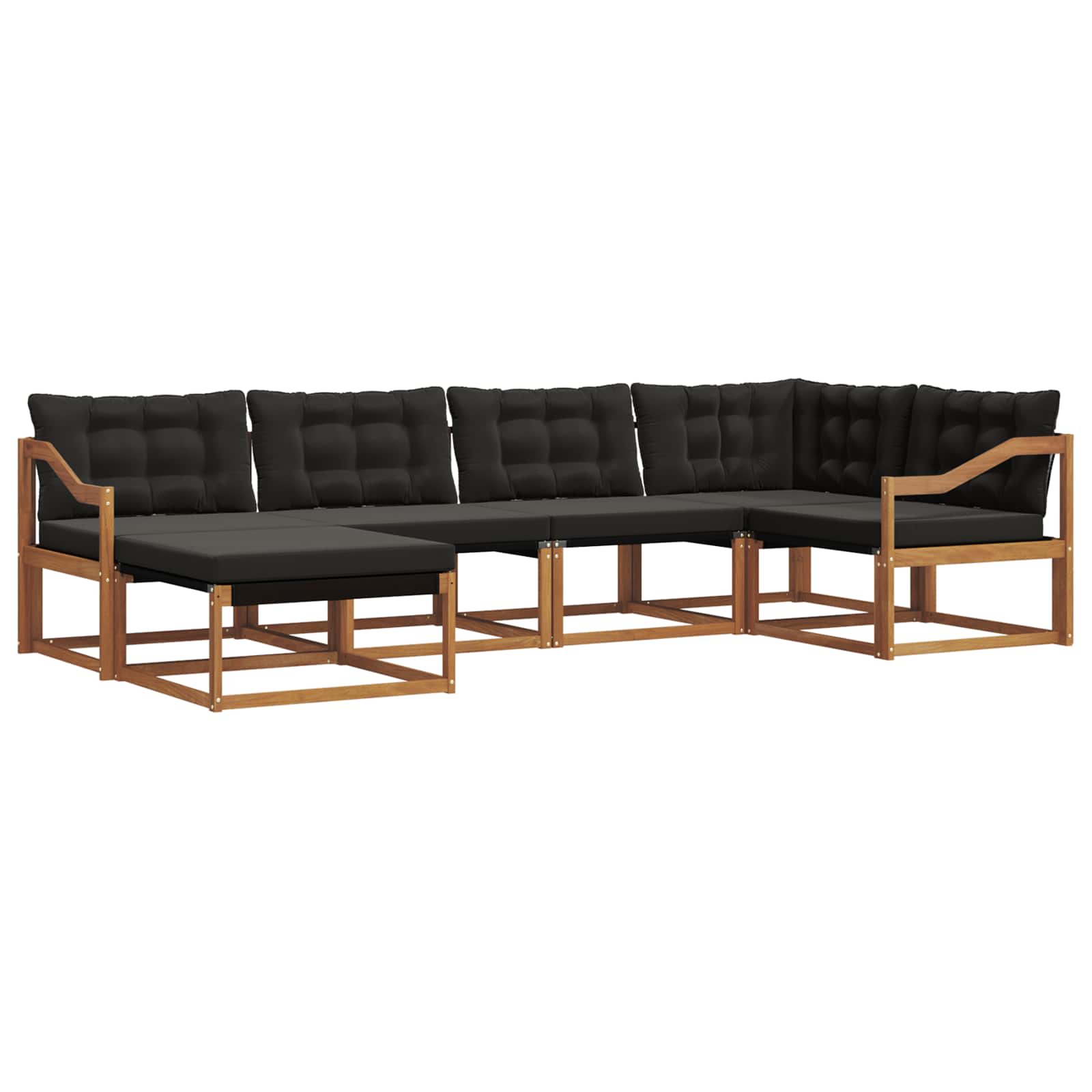 Ensemble de canapés d'extérieur 6 pcs Naturel et Noir - XIOS