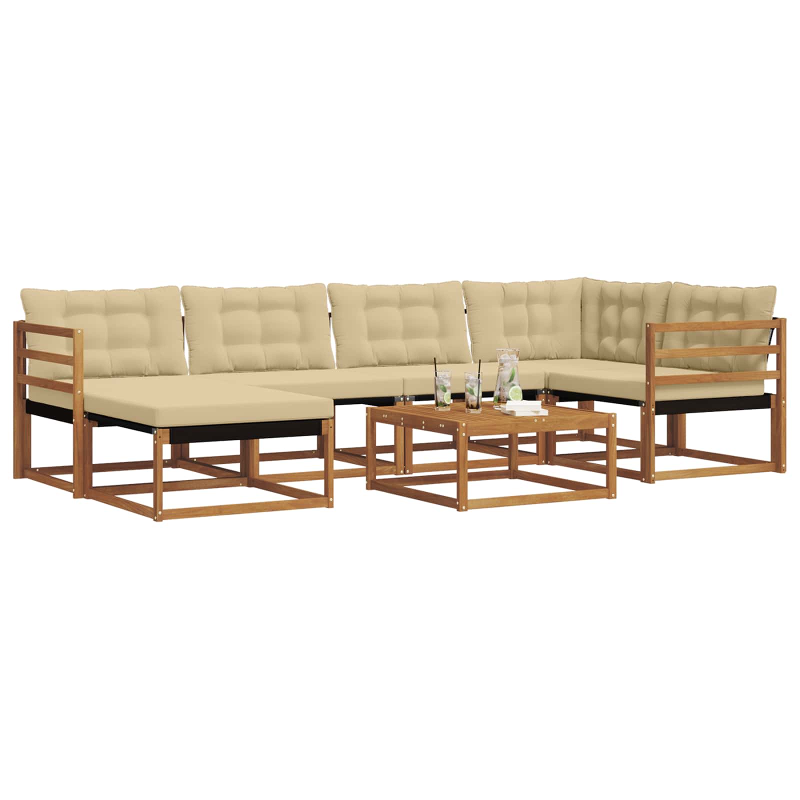 Ensemble de canapés d'extérieur 19 pcs Naturel et Beige - XIOS