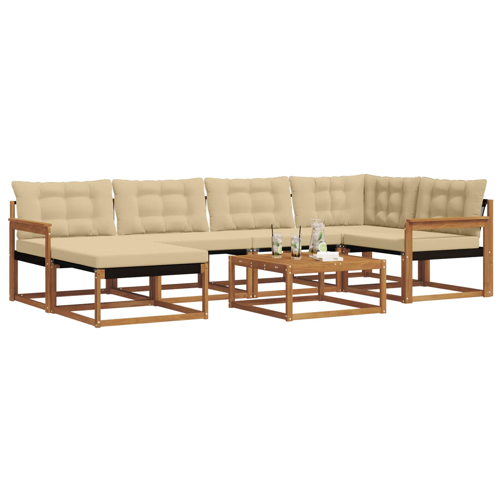 Ensemble de canapés d'extérieur 19 pcs Naturel et Beige - XIOS