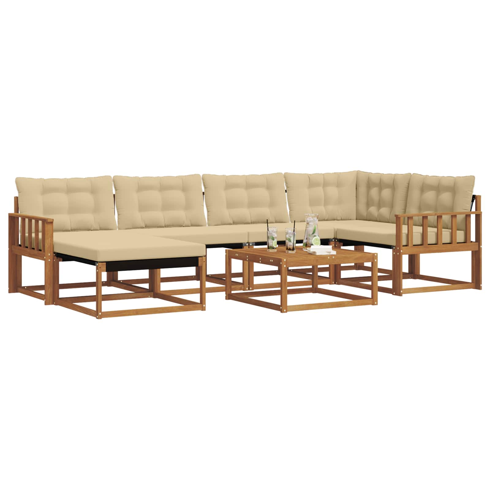 Ensemble de canapés d'extérieur 19 pcs Naturel et Beige - XIOS