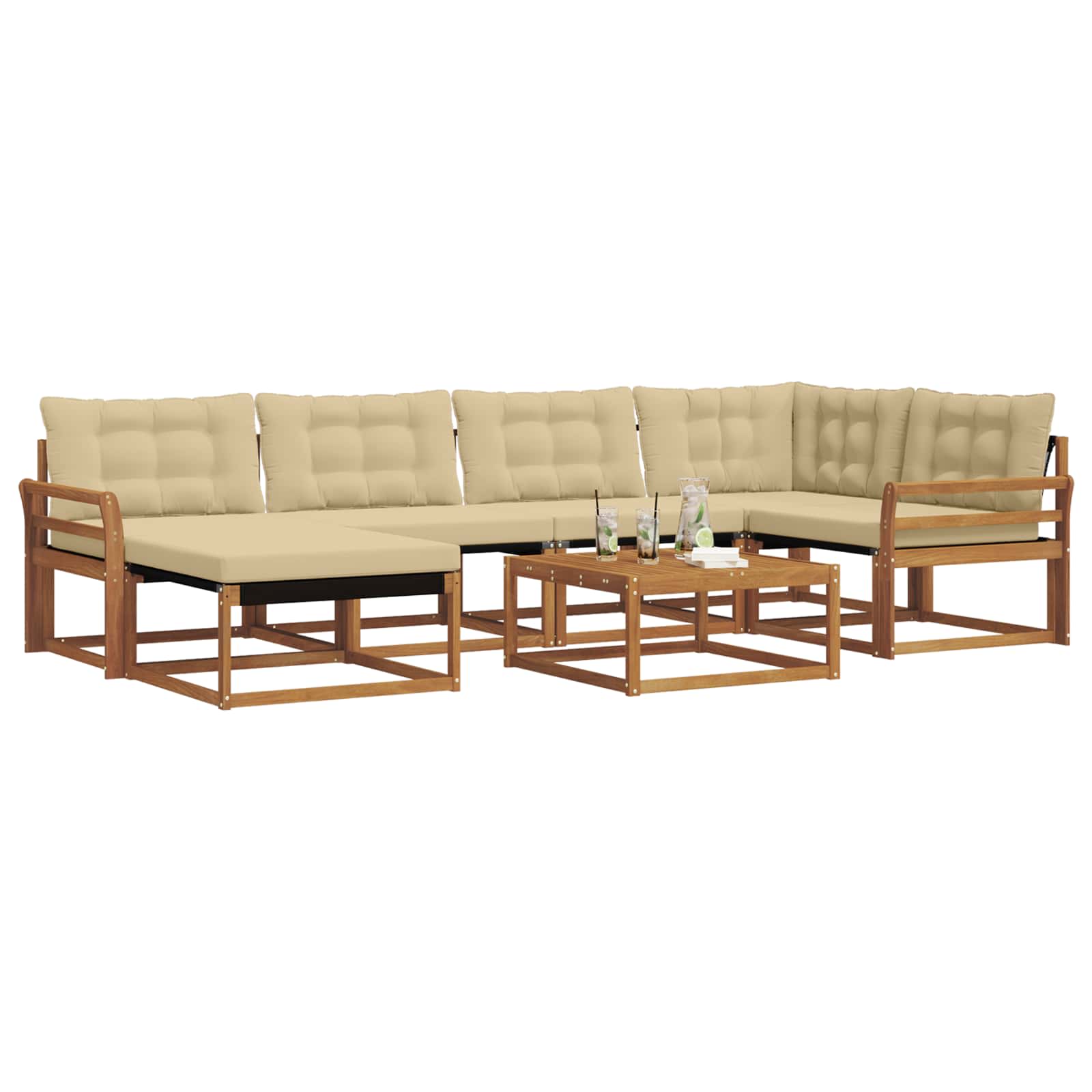 Ensemble de canapés d'extérieur 19 pcs Naturel et Beige - XIOS
