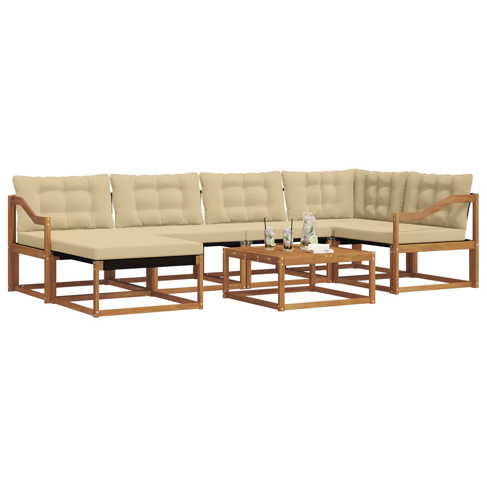 Ensemble de canapés d'extérieur 19 pcs Naturel et Beige - XIOS