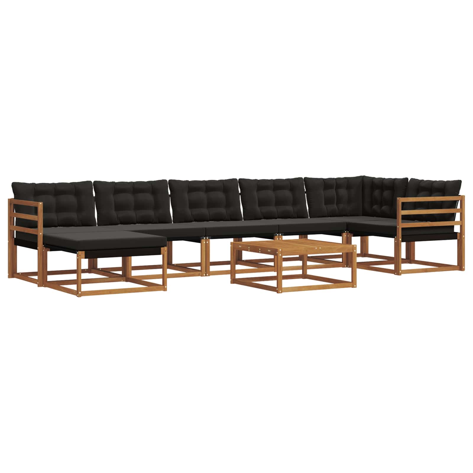 Ensemble de canapés d'extérieur 22 pcs Naturel et Noir - XIOS