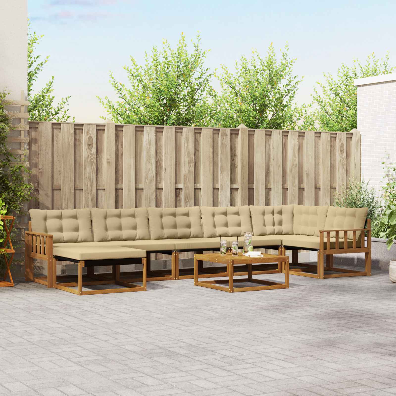 Ensemble de canapés d'extérieur 22 pcs Naturel et Beige - XIOS