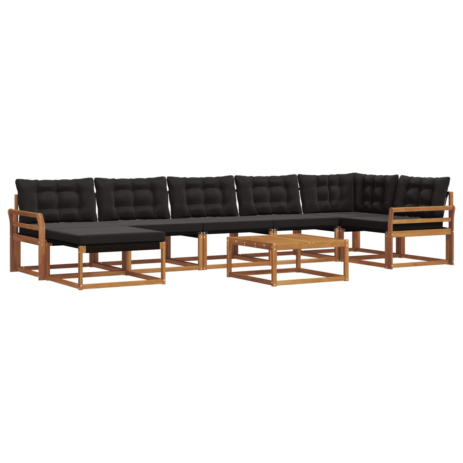 Ensemble de canapés d'extérieur 22 pcs Naturel et Noir - XIOS