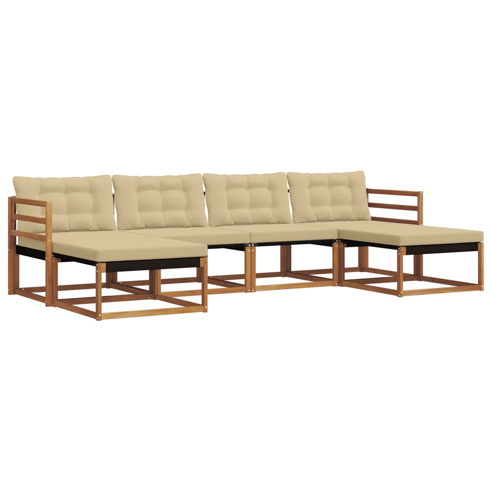 Ensemble de canapés d'extérieur 6 pcs Naturel et Beige - XIOS