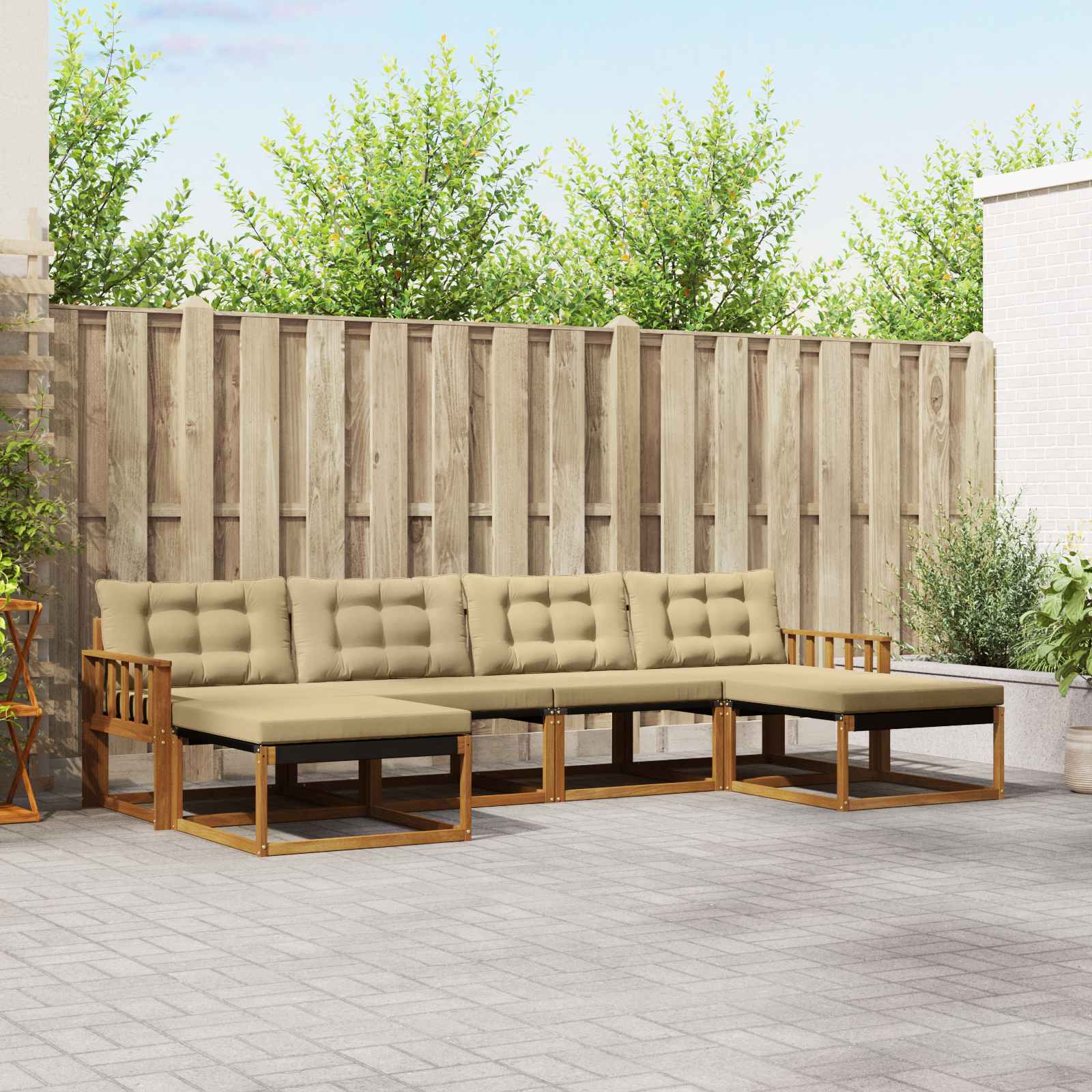 Ensemble de canapés d'extérieur 6 pcs Naturel et Beige - XIOS
