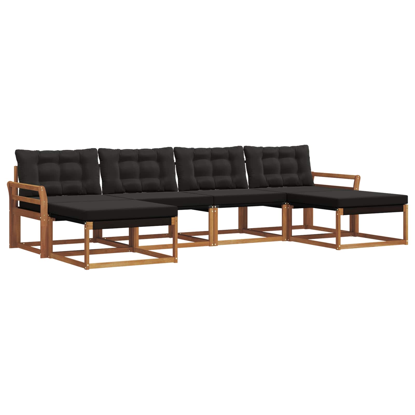 Ensemble de canapés d'extérieur 6 pcs Naturel et Noir - XIOS