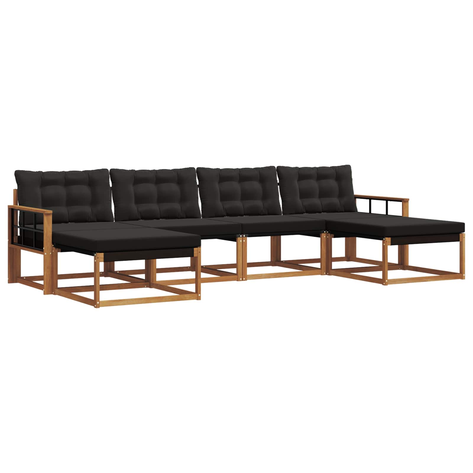 Ensemble de canapés d'extérieur 6 pcs Naturel et Noir - XIOS