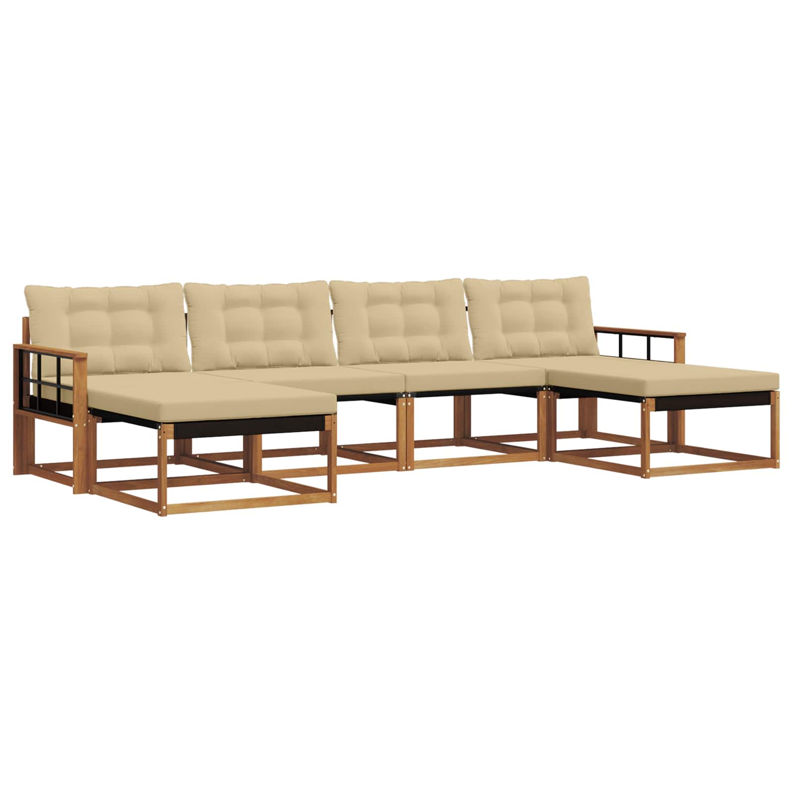 Ensemble de canapés d'extérieur 6 pcs Naturel et Beige - XIOS