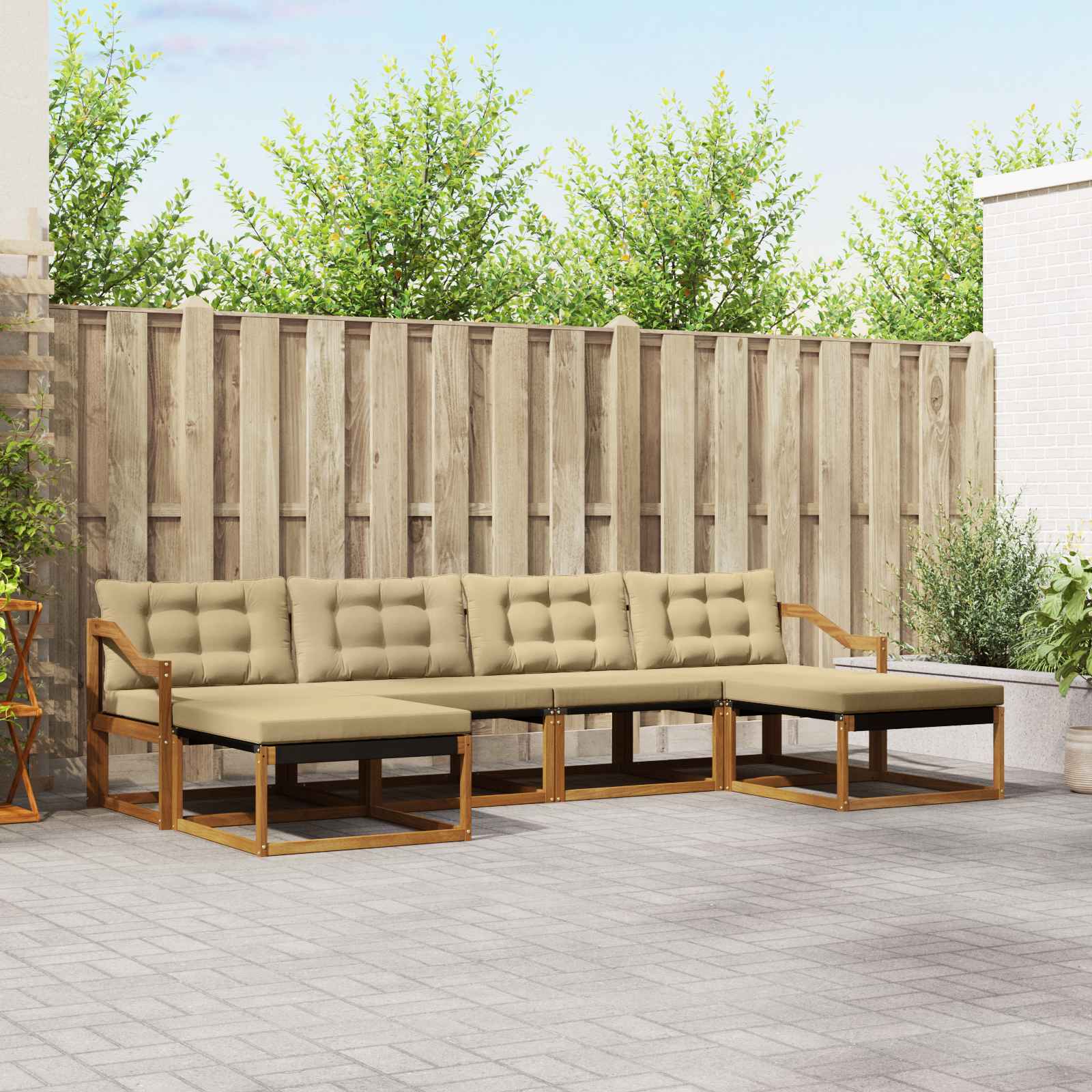 Ensemble de canapés d'extérieur 6 pcs Naturel et Beige - XIOS