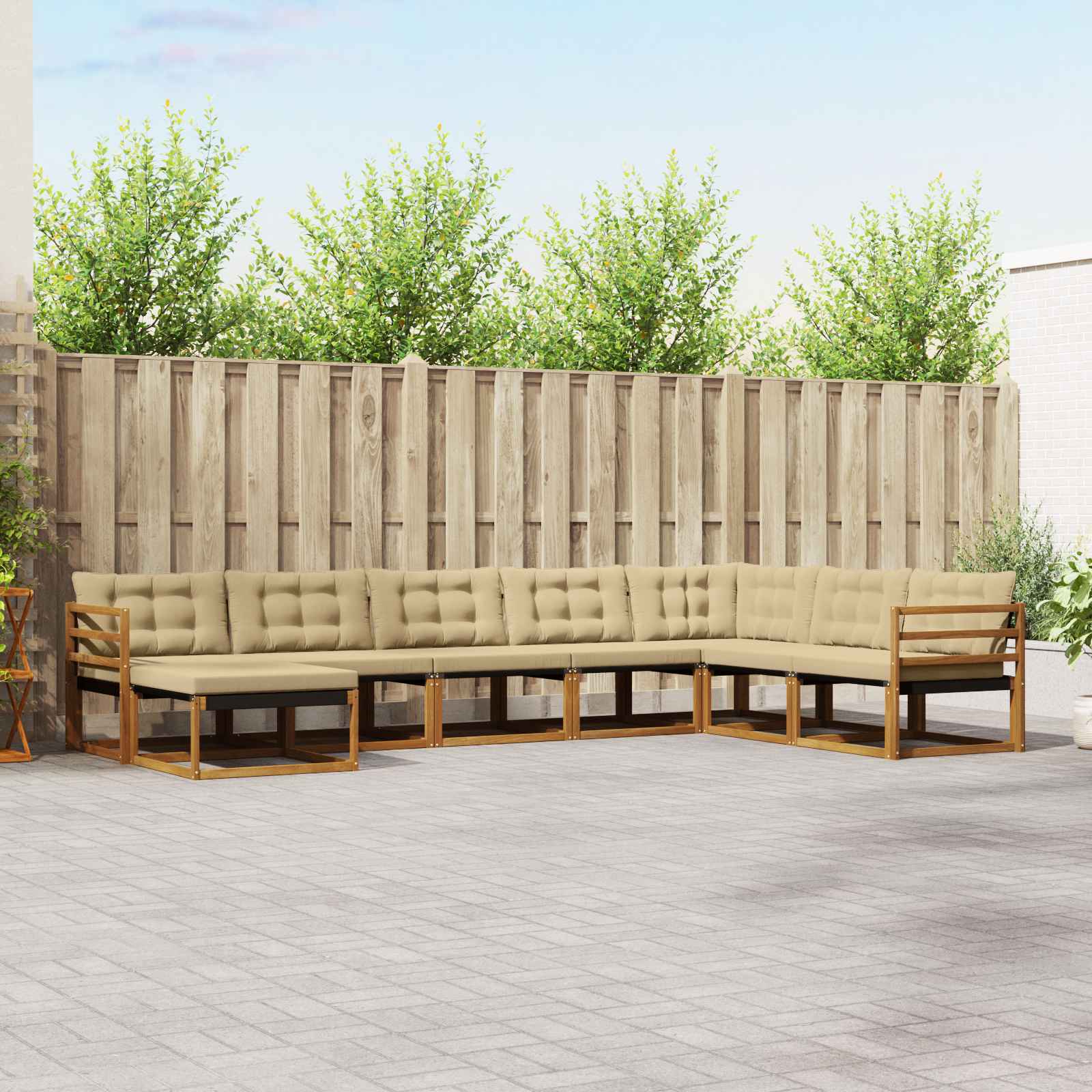 Ensemble de canapés d'extérieur 8 pcs Naturel et Beige - XIOS