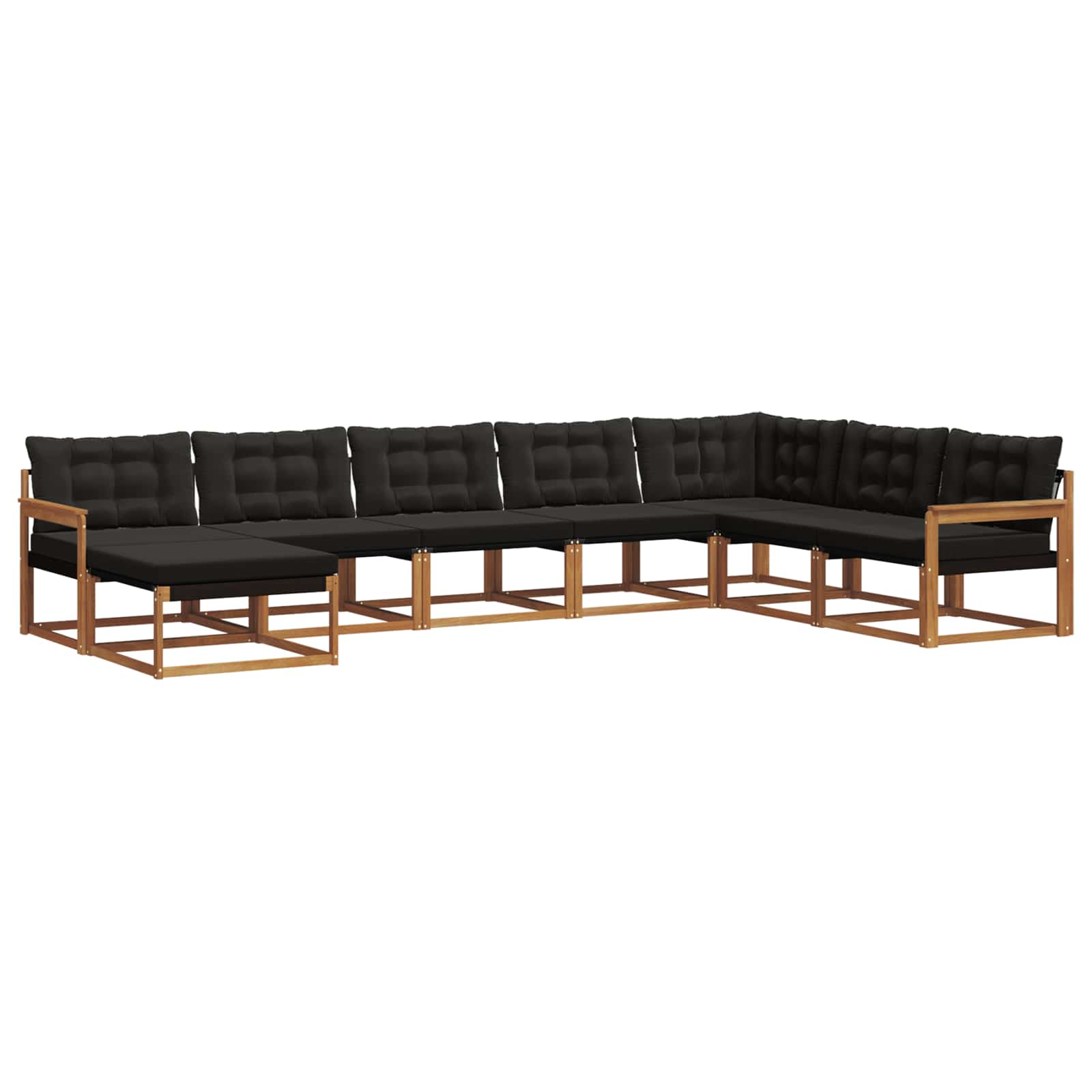 Ensemble de canapés d'extérieur 8 pcs Naturel et Noir - XIOS