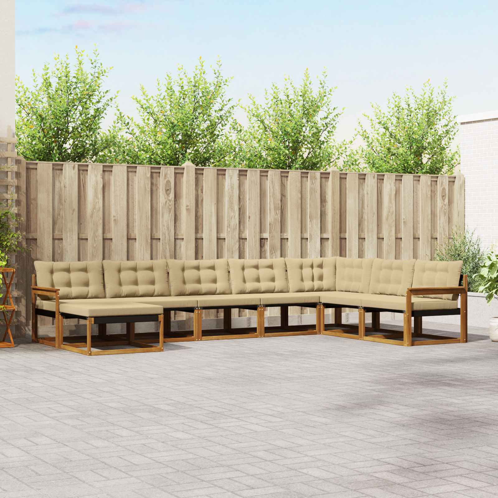 Ensemble de canapés d'extérieur 8 pcs Naturel et Beige - XIOS