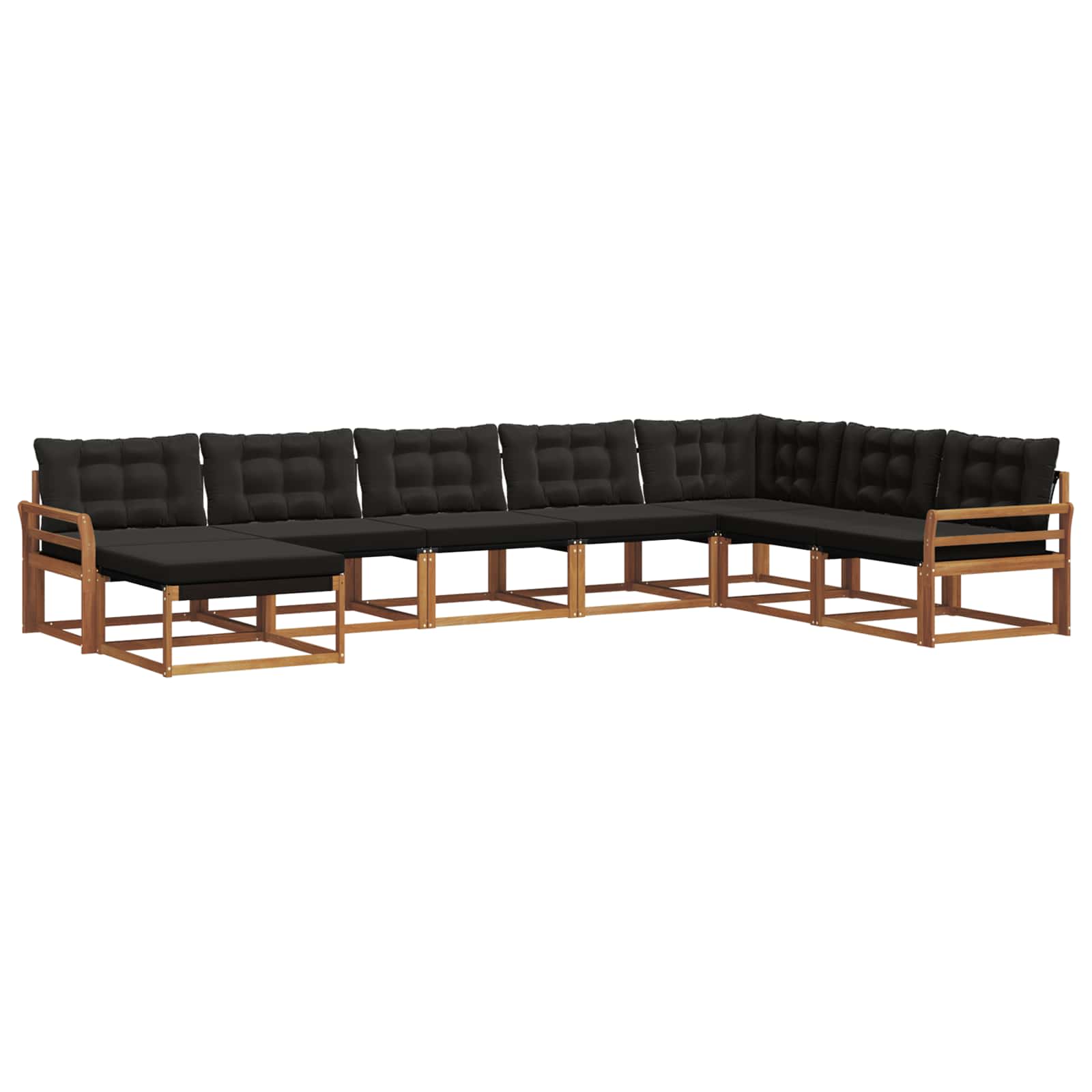 Ensemble de canapés d'extérieur 8 pcs Naturel et Noir - XIOS