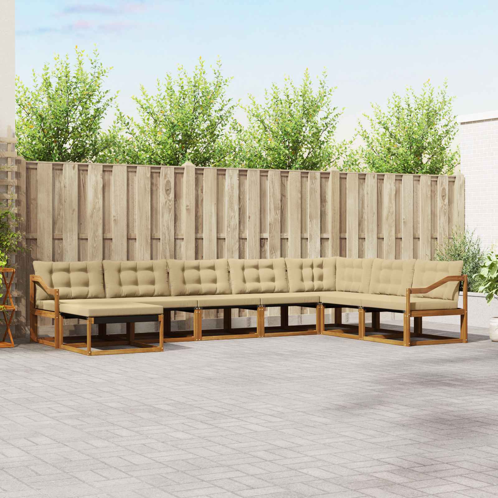Ensemble de canapés d'extérieur 8 pcs Naturel et Beige - XIOS