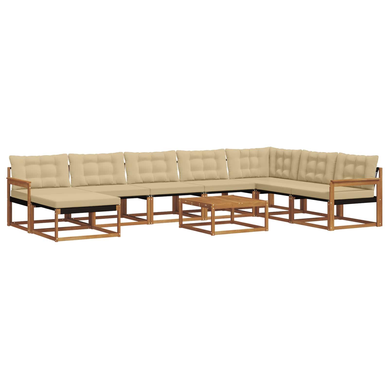 Ensemble de canapés d'extérieur 9 pcs Naturel et Beige - XIOS