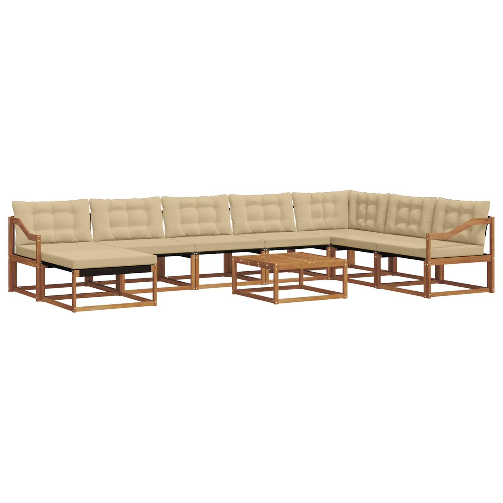 Ensemble de canapés d'extérieur 9 pcs Naturel et Beige - XIOS